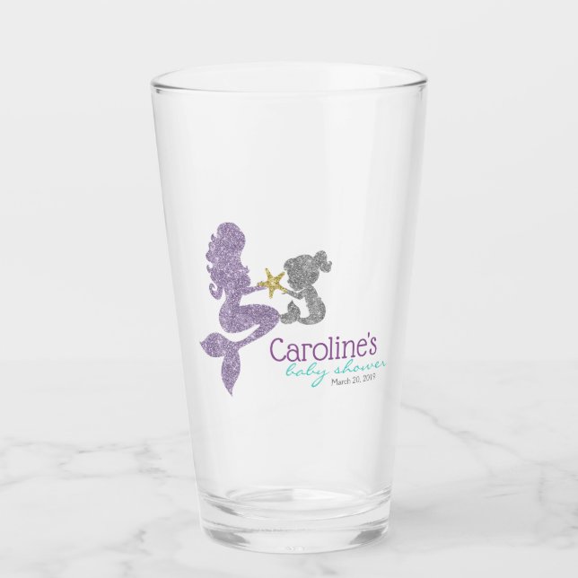 Glitter Mermaid Glass Tumbler Party Favour (Front)