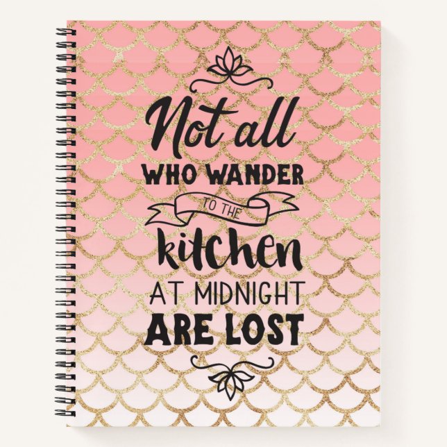 Glitter Mermaid Scale Funny Quote Recipe Notebook (Front)