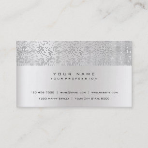 Glitter Minimal Pearly IT CYBER Silver Grey Vip Business Card