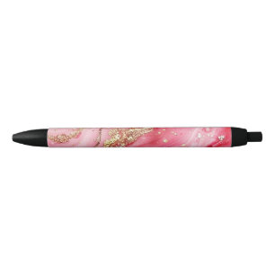 Glitter Minimal Seamless Pink Pattern Black Ink Pen