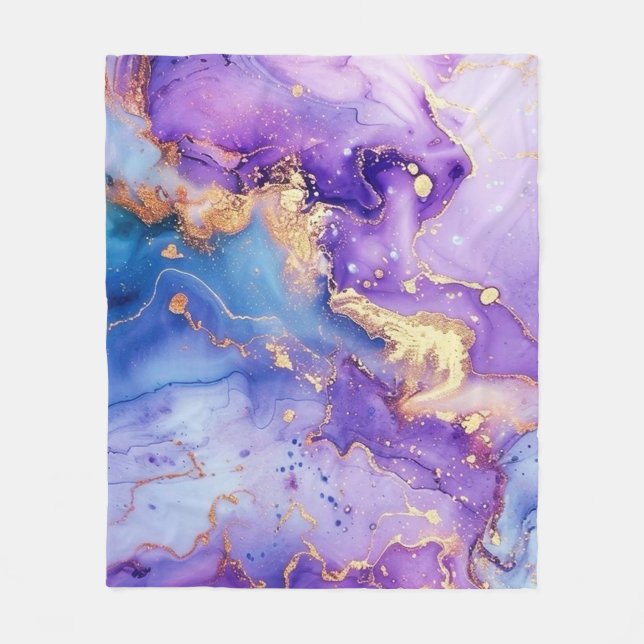 Glitter Minimal Seamless Purple Blue Pattern Fleece Blanket (Front)
