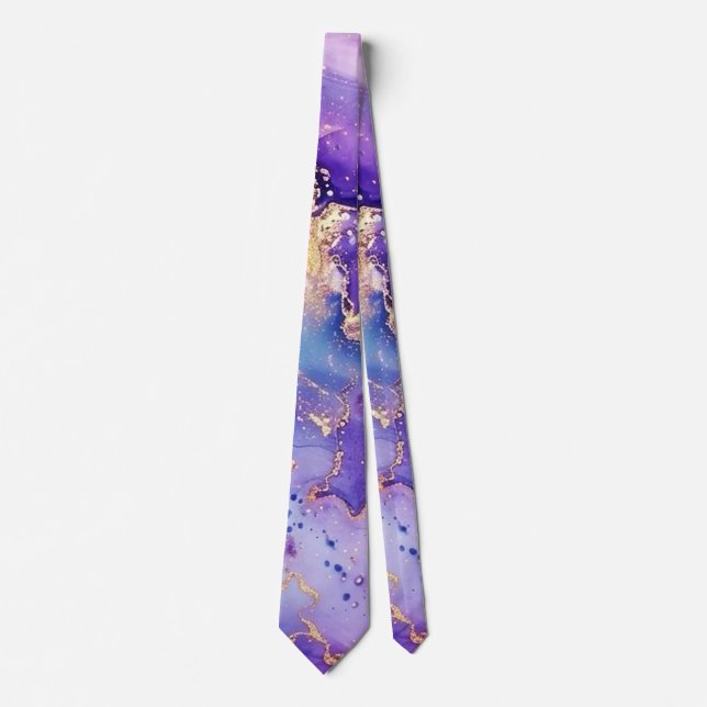 Glitter Minimal Seamless Purple Blue Pattern Tie (Front)