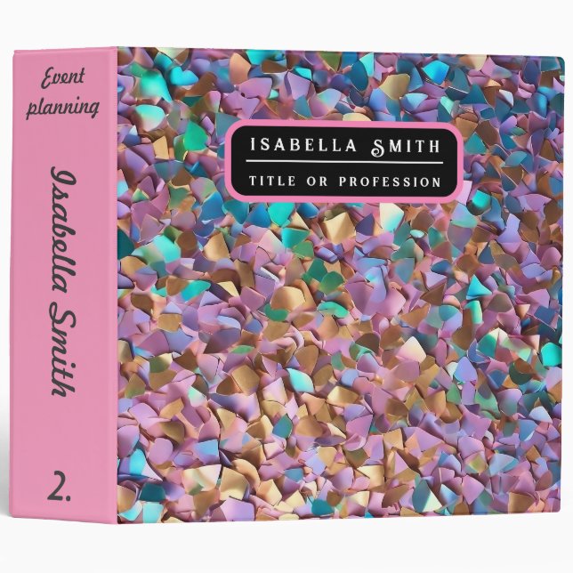 Glitter Modern Opal Holographic Collection Binder (Front/Spine)