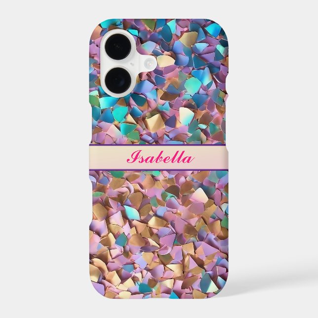 Glitter Modern Opal Holographic Collection iPhone Case (Back)