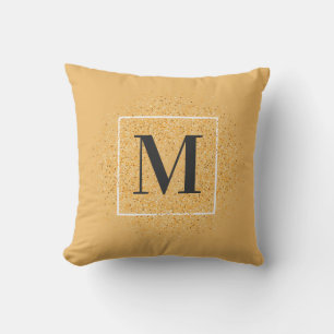 Glitter Monogram Throw Pillow