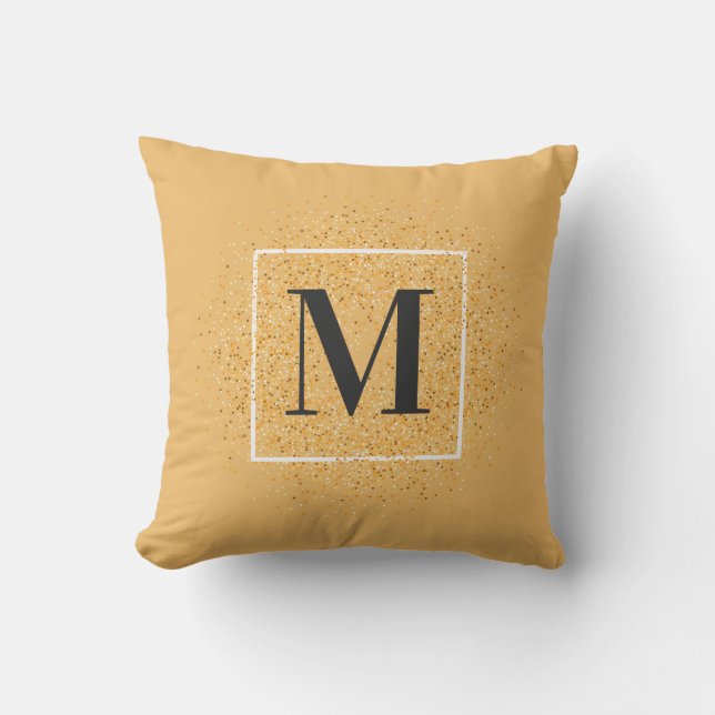Glitter Monogram Throw Pillow (Front)