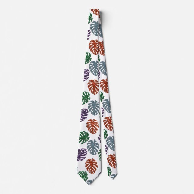 Glitter Monstera Neck Tie (Front)
