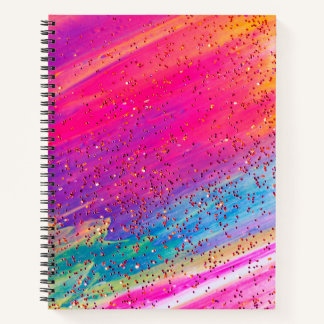 Glitter Multi-colour Rainbow Colourful Pink Notebo Notebook