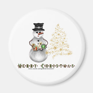 Glitter N Gold Snowman Magnet