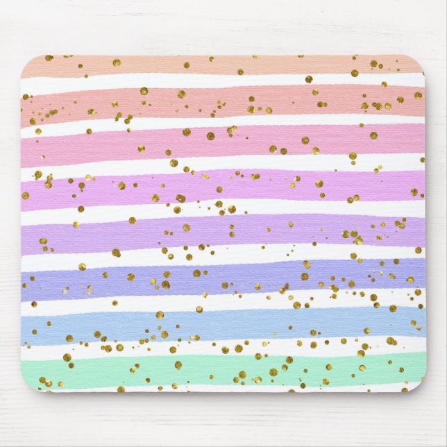 Glitter neon rainbow mouse pad (Front)