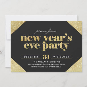 Glitter New Year's Eve Party Invitation