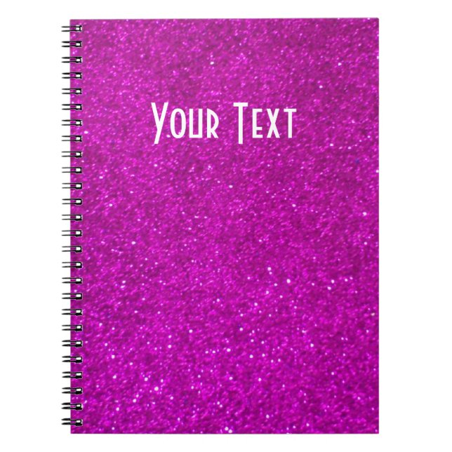 Glitter notebook with faux pink glimmers (Front)
