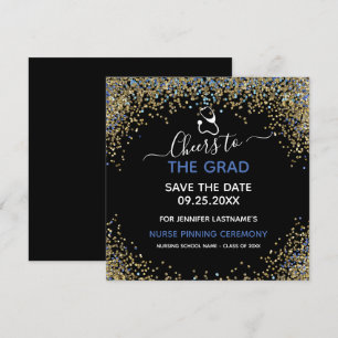 Glitter Nurse Graduation Pinning Save the Date Card