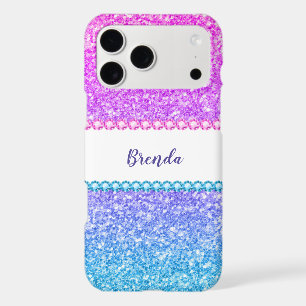 Glitter ombre & diamonds girly design