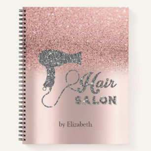 Glitter Ombre Rose Gold Hearts,Hairdryer Notebook