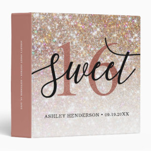 Glitter Ombre Sweet 16 Birthday Binder