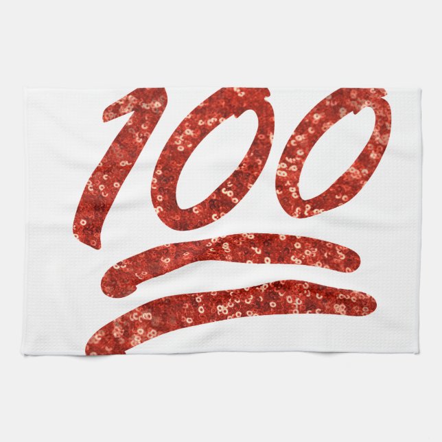 glitter one hundred emoji kitchen towel (Horizontal)