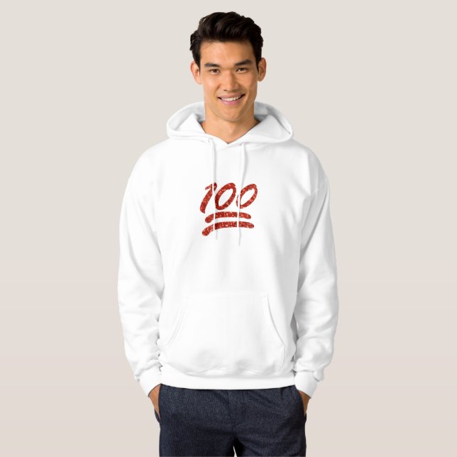 glitter one hundred emoji mens hoodie sweatshirt (Front Full)