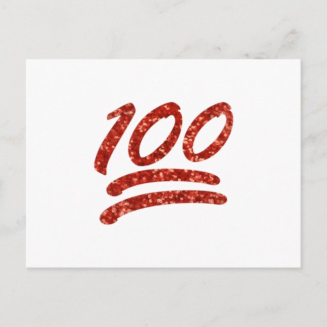 glitter one hundred emoji postcard (Front)