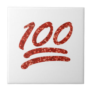 glitter one hundred emoji tile