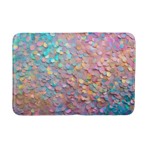 Glitter Opal Holographic Modern Collection Bath Mat