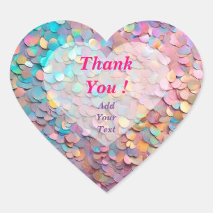 Glitter Opal Holographic Modern Collection Heart Sticker
