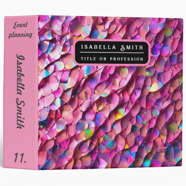 Glitter Opal Holographic Popular Collection Binder (Front/Spine)