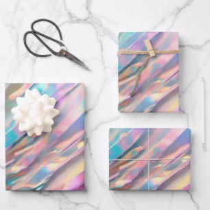 Glitter Opal Holographic Trendy Collection Wrapping Paper Sheet
