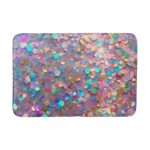 Glitter Opal Modern Holographic Collection Bath Mat