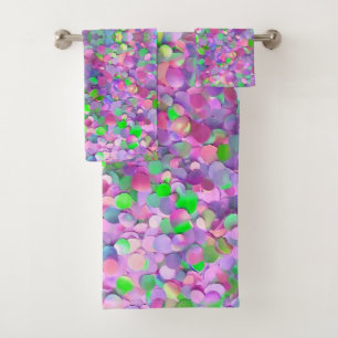 Glitter Opal Modern Holographic Collection Bath Towel Set