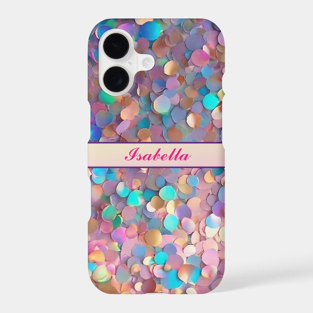 Glitter Opal Modern Holographic Collection iPhone Case (Back)