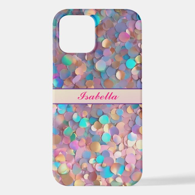 Glitter Opal Modern Holographic Collection iPhone Case (Back)