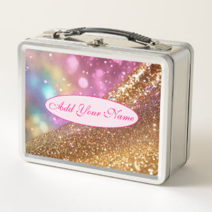 Glitter Opal Popular Holographic Collection Metal Lunch Box