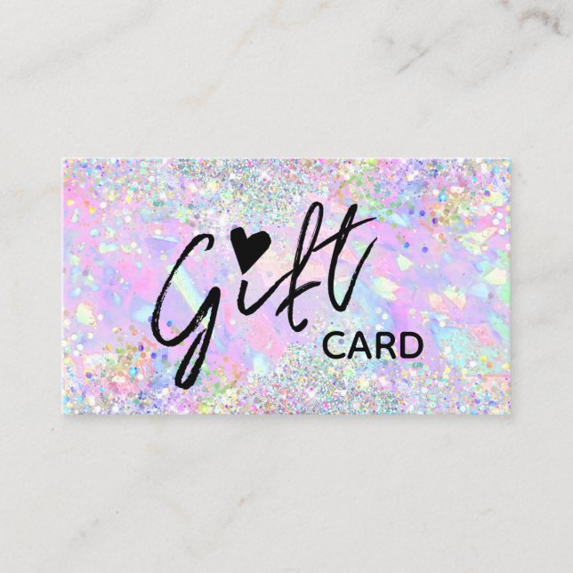 glitter opal texture gift certificate (Front)