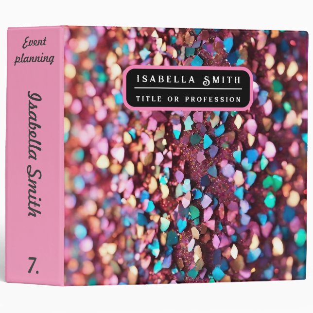 Glitter Opal Trendy Holographic Collection Binder (Front/Spine)