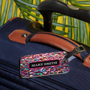 Glitter Opal Trendy Holographic Collection Luggage Tag