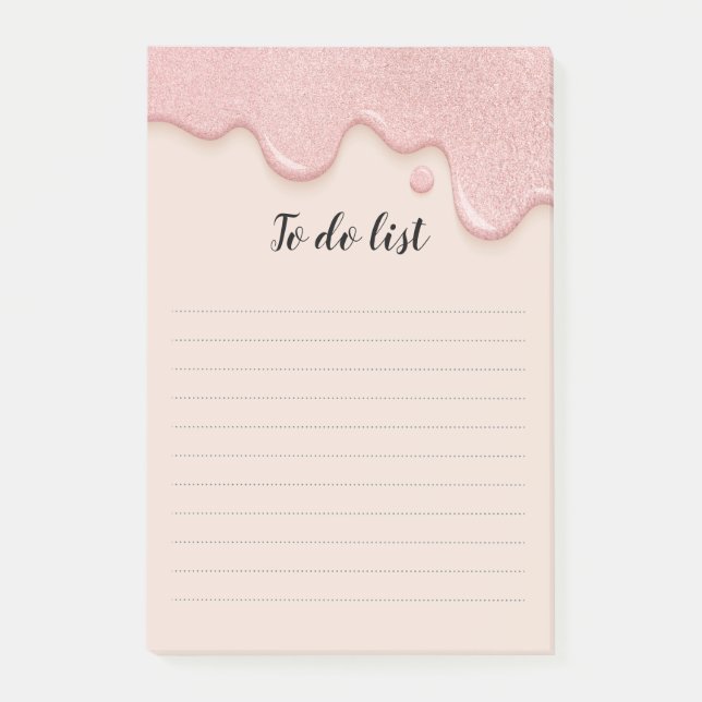 Glitter Paint Drip To Do List Post-it Notes (Front)