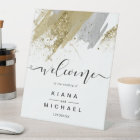 Glitter & Paint Strokes Wedding Welcome Gold ID626