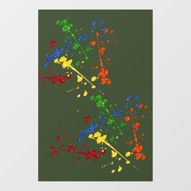 Glitter Paintball Party Paint Splatter Window Cling (Sheet)