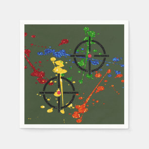 Glitter Paintball Party Targets Napkin