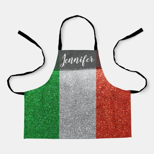 Glitter Party Chef Baker Artist Italy Italian Apron (Front)