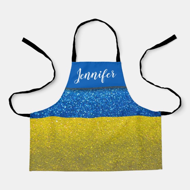 Glitter Party Ukrainian Chef Baker Artist Ukraine  Apron (Front)