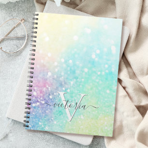Glitter Pastel Bokeh Girly Colorful Pattern Notebook