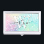 Glitter Pastel Bokeh Girly Colourful Pattern Business Card Holder<br><div class="desc">A beautiful multicolor pastel glitter pattern,  that you can personalize with your custom details.</div>