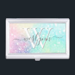 Glitter Pastel Bokeh Girly Colourful Pattern Business Card Holder<br><div class="desc">A beautiful multicolor pastel glitter pattern,  that you can personalize with your custom details.</div>