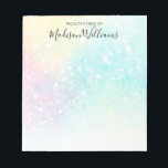 Glitter Pastel Bokeh Girly Colourful Pattern Notepad<br><div class="desc">A beautiful multicolor pastel glitter pattern,  that you can personalize with your custom details.</div>