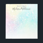 Glitter Pastel Bokeh Girly Colourful Pattern Notepad<br><div class="desc">A beautiful multicolor pastel glitter pattern,  that you can personalize with your custom details.</div>