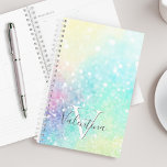 Glitter Pastel Bokeh Girly Colourful Pattern Planner<br><div class="desc">A beautiful multicolor pastel glitter pattern,  that you can personalize with your custom details.</div>