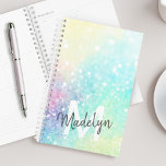 Glitter Pastel Bokeh Girly Colourful Pattern Planner<br><div class="desc">A beautiful multicolor pastel glitter pattern,  that you can personalize with your custom details.</div>