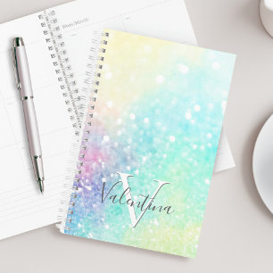 Glitter Pastel Bokeh Girly Colourful Pattern Planner